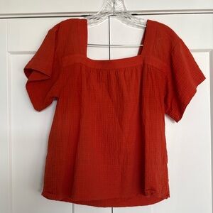 Madewell blouse with back button detail